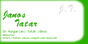 janos tatar business card